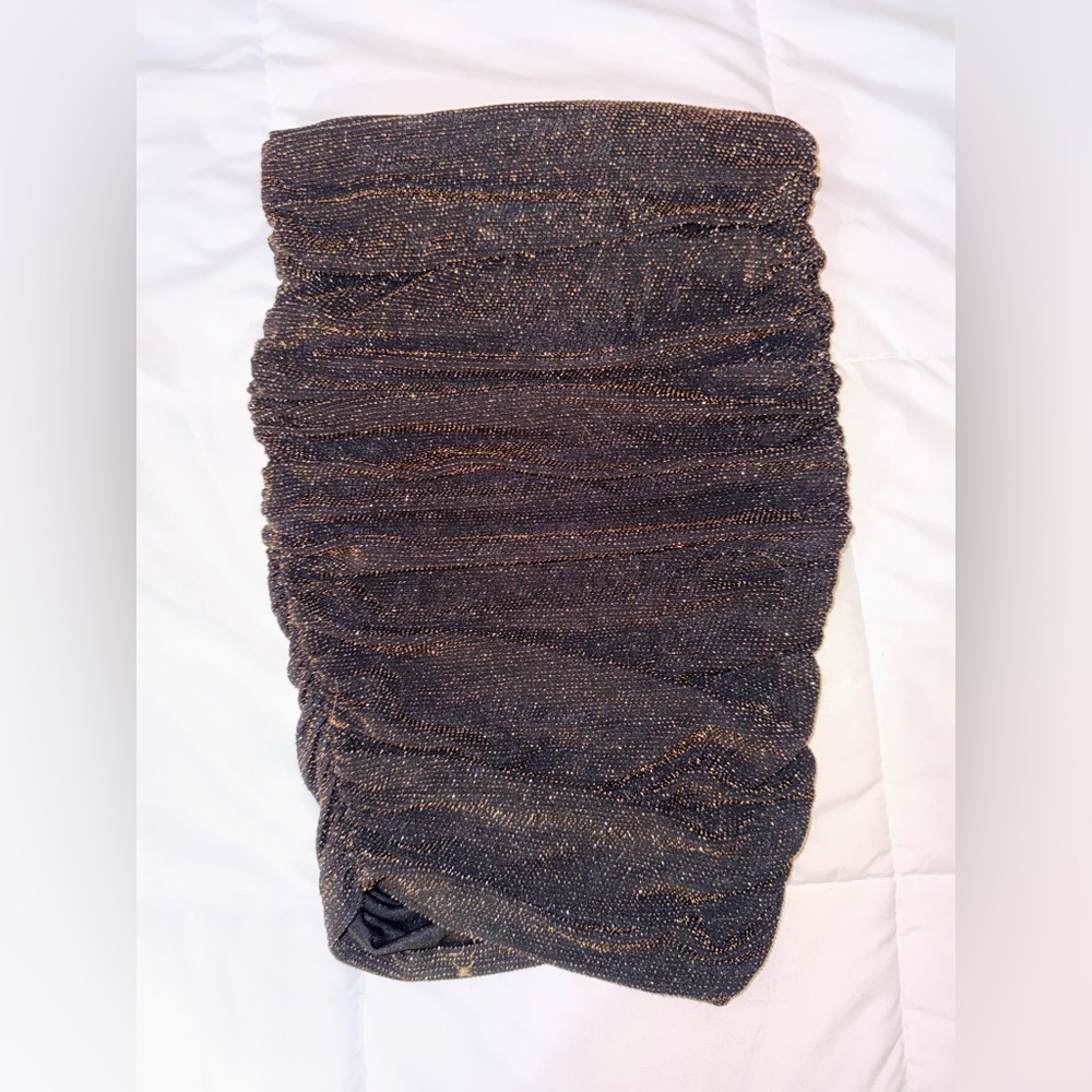 Black and Gold Lurex Bodycon Skirt